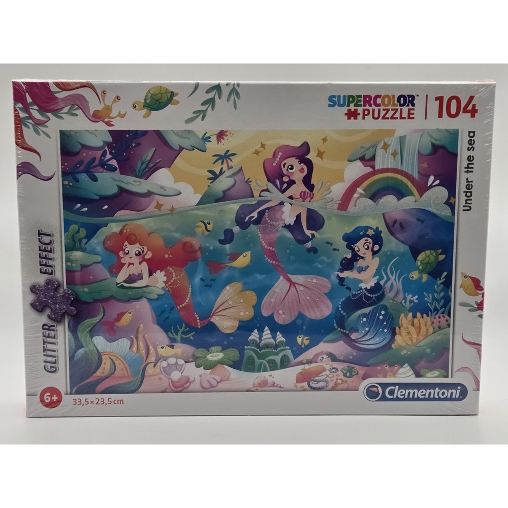 Clementoni Glitter Sirens Puzzle 104 Pieces 20149 Multicolor Mermaids Sealed NIB